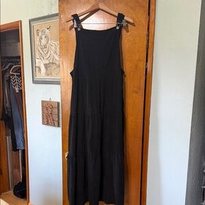 SHEIN Black Tiered Maxi Dress with Buckle Straps
